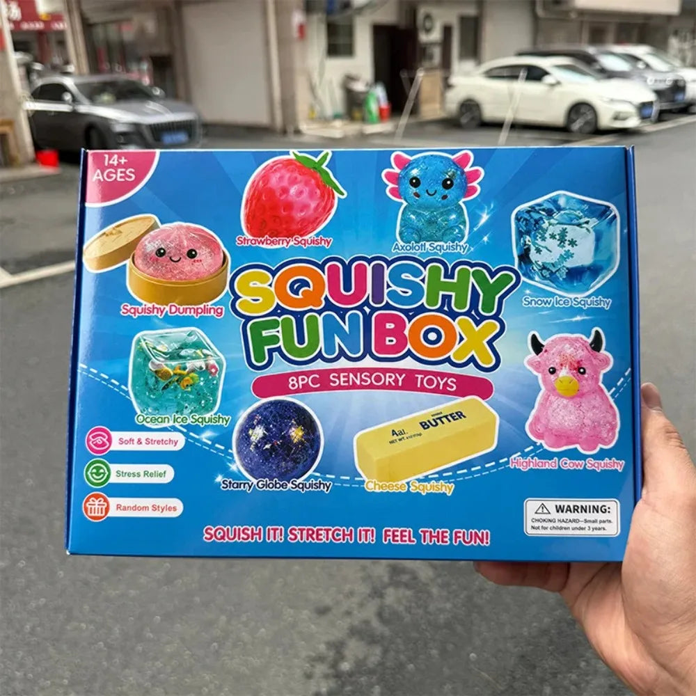 Squishy Surprise Box - 8 Slow-Rising Stress Relief Toys