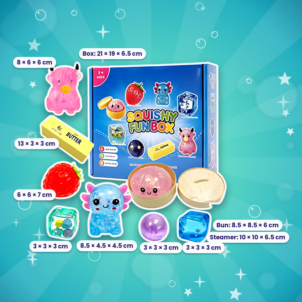 Squishy Surprise Box - 8 Slow-Rising Stress Relief Toys