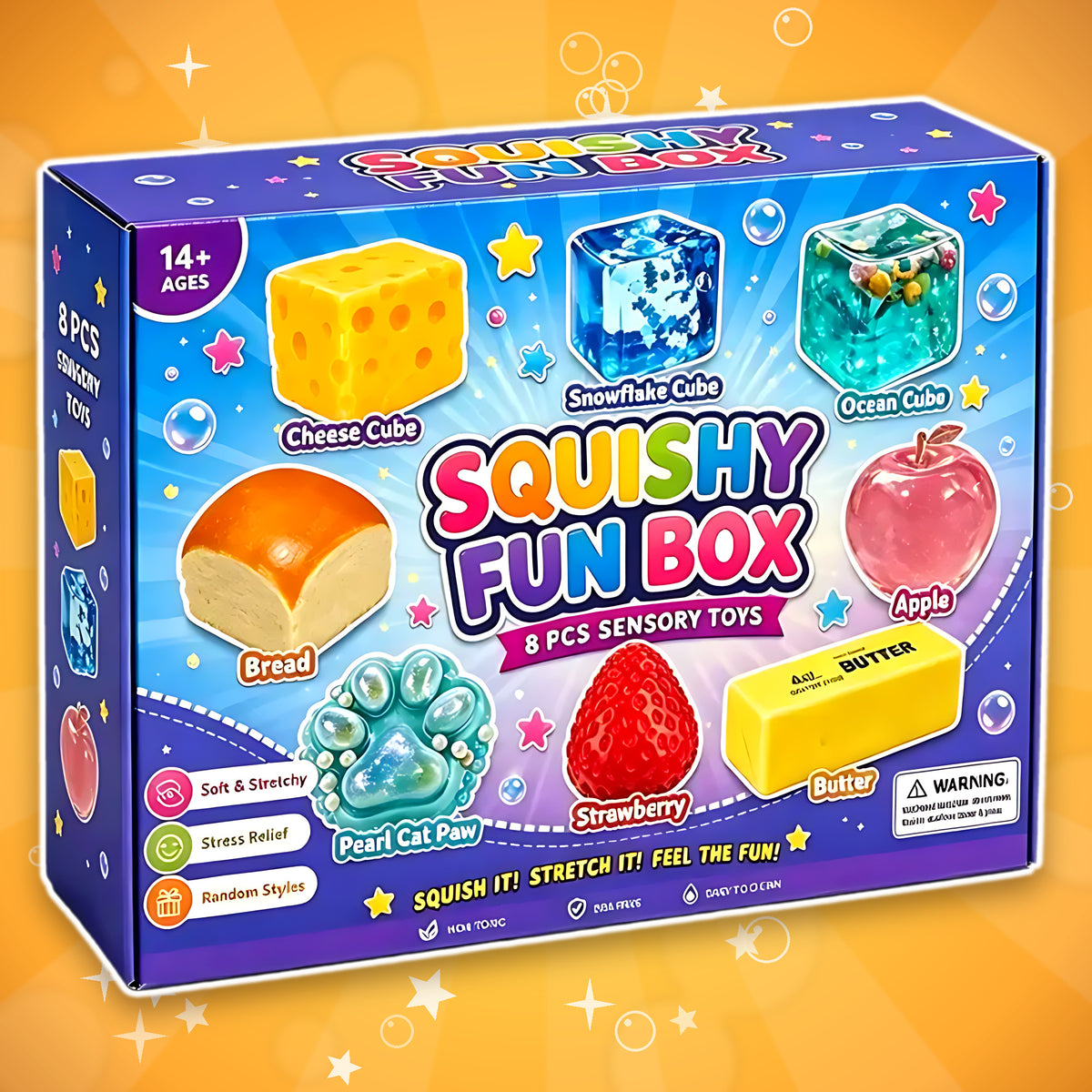 Squishy Surprise Box - 8 Slow-Rising Stress Relief Toys