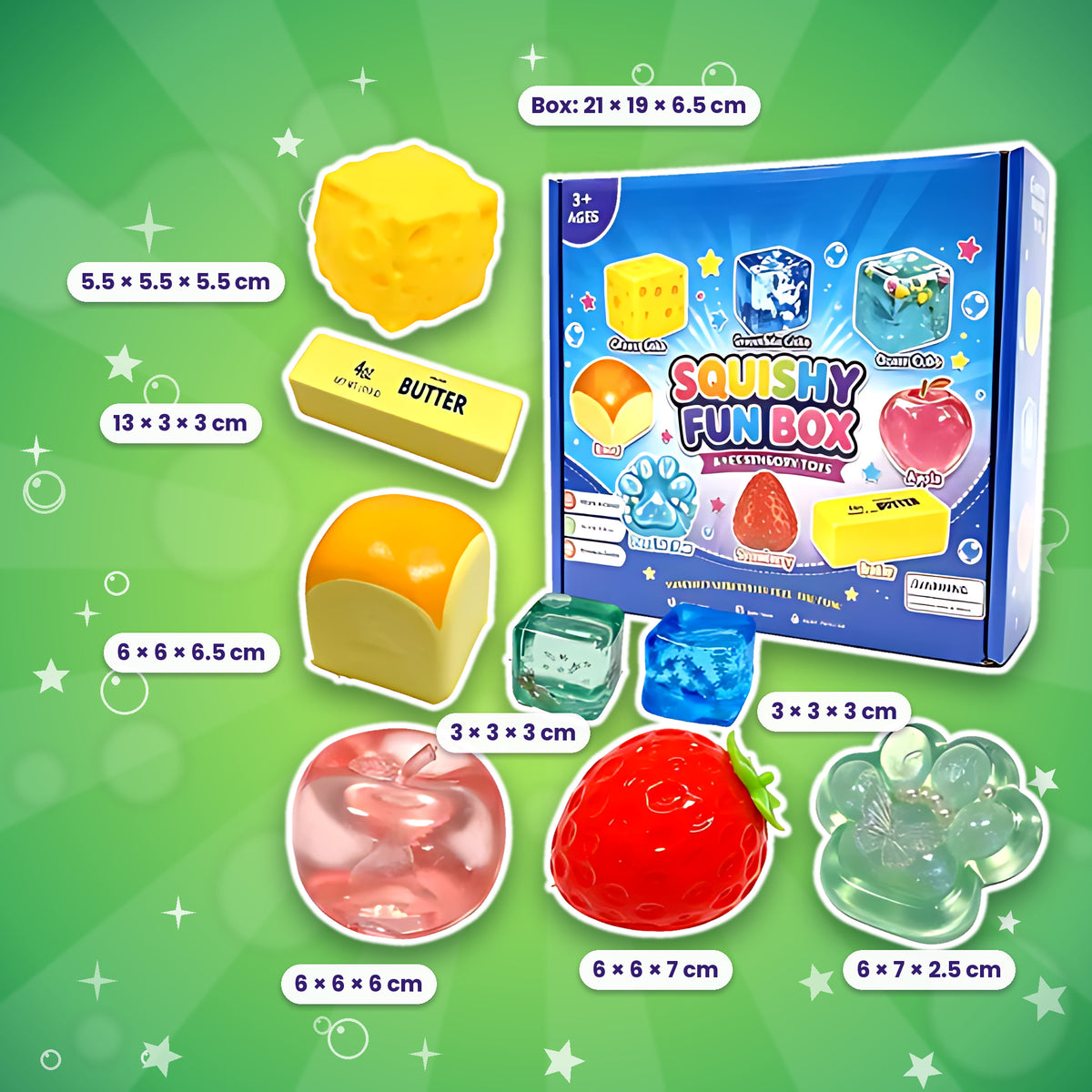 Squishy Surprise Box - 8 Slow-Rising Stress Relief Toys