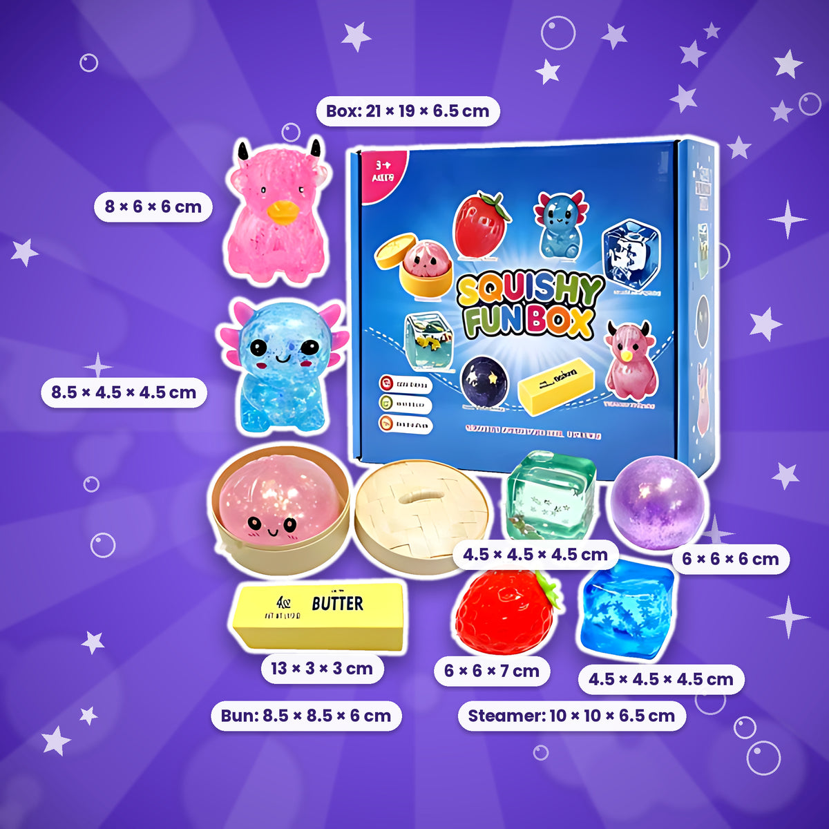 Squishy Surprise Box - 8 Slow-Rising Stress Relief Toys